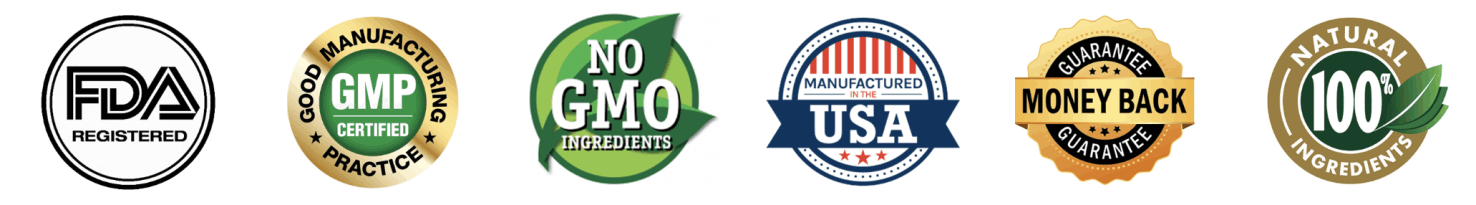 Kinzeno FDA registered GMP certified non-GMO trust badges